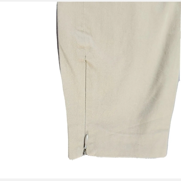 PRADA Ankle Zip Chino Pants Sz 42 / 8 US Khaki Cotton Twill - Picture 3 of 10